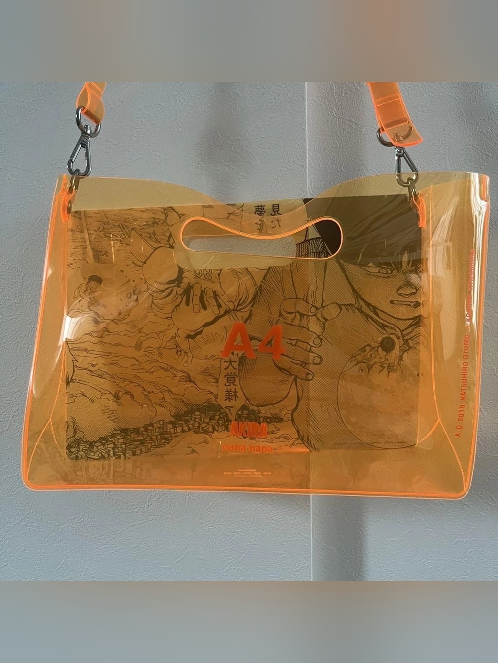 AKIRA ART OF WALL x nana-nana A4 PVC Bag In Orange & Black EUC - Picture 3 of 16